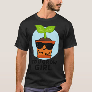 T-shirt Tu Grandis Fille Mignonne Plante Pun 1