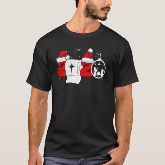 T-shirt Tu Joyeux Noël 2020 Quarantiné Père Noël (Devant)