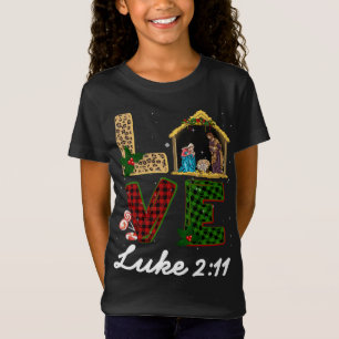 T-Shirt Tu Leopard Plaid Nativité de Noël Costume Christ
