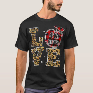 T-shirt Tu Love Leopard Plaid 4e année Bac à l'école Cos