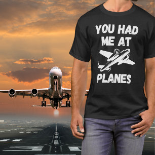 T-shirt Tu m'as eu à l'avion Typographie, Aviation, Drôle
