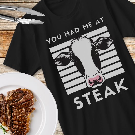 T-shirt Tu M'As Eu Au Steak Funny Cow Unisex
