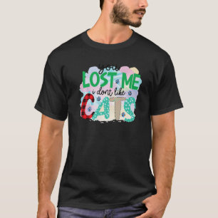 T-shirt Tu m'as perdu Je n'aime pas les chats Patchwork gr