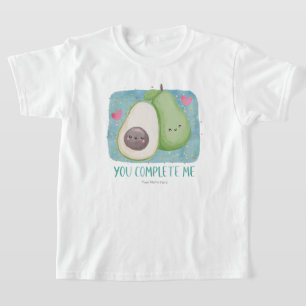 T-shirt Tu Me Complètes Amour Mignon Aquarelle Avocat