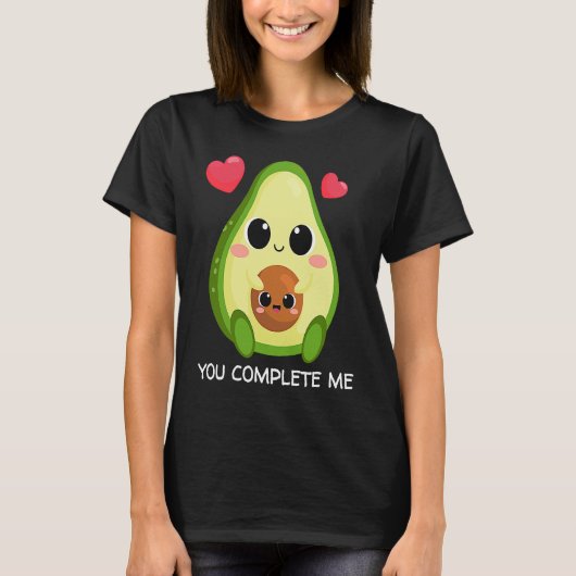 T-shirt Tu Me Complètes Avocat Couples Saint-Valentin (Devant)