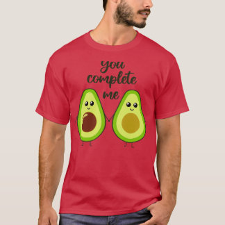 T-shirt Tu me complètes mignonne avocate tenant la main