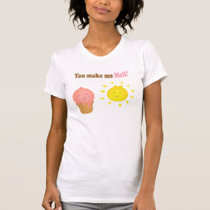 T-shirt Tu me fais fondre, crème glacée et soleil, amour h