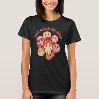 T-shirt Tu me fais fondre Groovy XOXO Sourire Amour Saint-