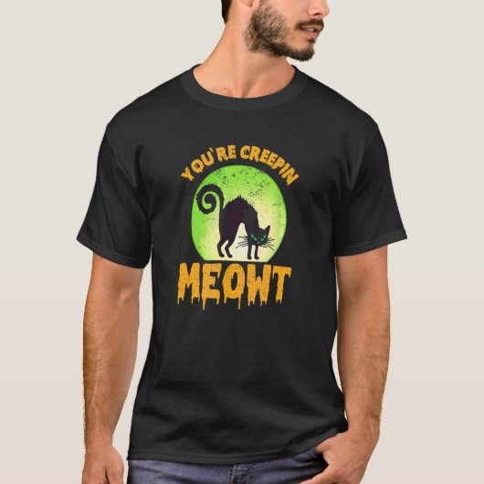 T-shirt Tu me fais peur, chat noir (Devant)