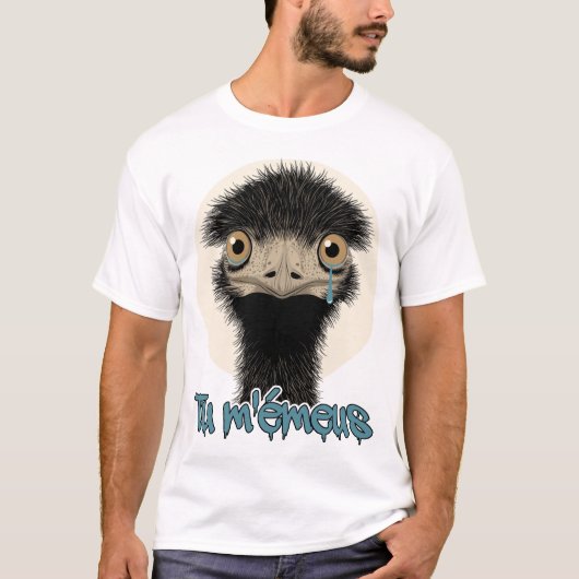 T-shirt TU M'ÉMEUS (oiseau, émotion) (Devant)