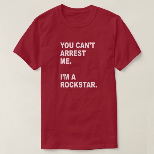 T-SHIRT TU NE PEUX PAS M'ARRÊTER, JE SUIS UN ROCKSTAR ! (Design devant)