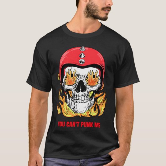 T-shirt Tu ne peux pas me frapper cool crâne pointu (Devant)