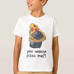T-shirt Tu veux me faire pizza, mème de chat