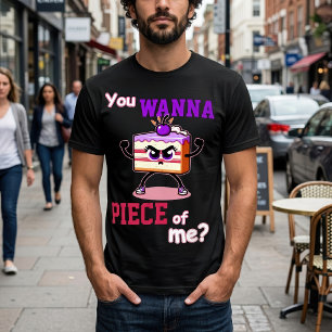 T-shirt Tu Veux un Morceau de Moi Gâteau Dessin Animé Drôl