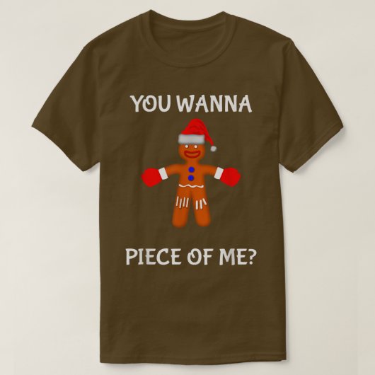 T-shirt Tu Veux Une Pièce De Moi Gangsta Gingerbread Man B (Design devant)