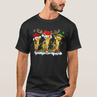T-shirt Tuba Musique Amoureux Xmas Éclairage Funny Tuba Ch