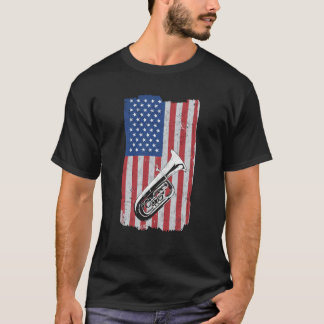 T-shirt Tuba Usa Flag Tuba Player Tubist