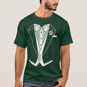 T-shirt Tuedo Tailcoat Cravate blanche