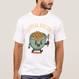 T-shirt Tueur de céréales - Dessin animé drôle de bol de p