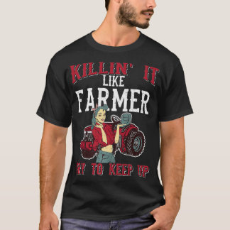 T-shirt Tuez-Le Comme Un Fermier Une Fille Pilote De Tract