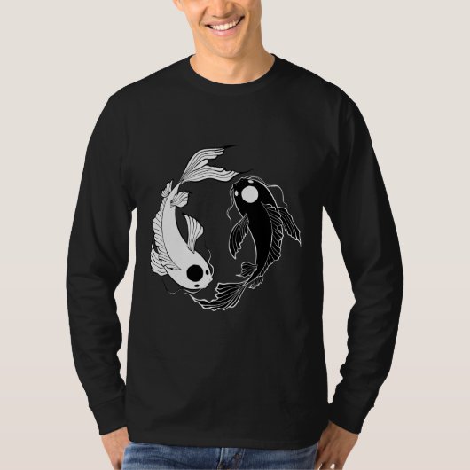 T-shirt Tui Et La Yin Et Yang Koi Fish (Devant)