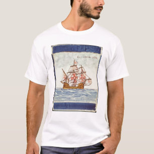 T-shirt Tuile d'Azulejos dépeignant un bateau, de Sagres
