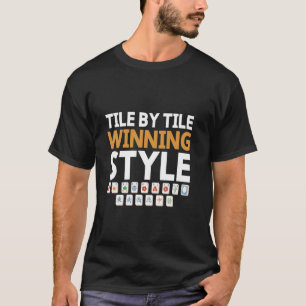 T-shirt Tuile par tuile Style gagnant Tuile Jeu Mahjong Jo