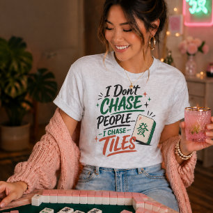 T-shirt Tuiles drôles de poursuite de Mahjong