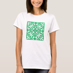 T-shirt Tuiles marocaines - Jade vert et blanc