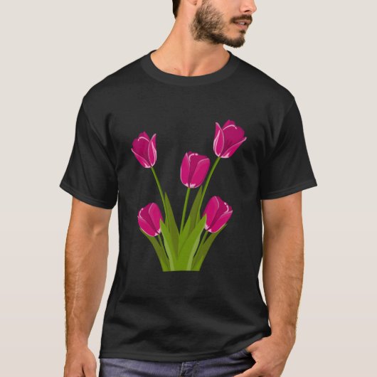 T-shirt Tulip Flower Botanical For (Devant)