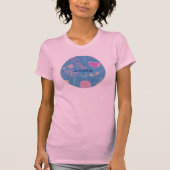 T-shirt Tulipe florale moderne rose et violet (Devant)