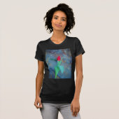 T-shirt Tulipe rouge sur ardoise gris bleu (Devant entier)