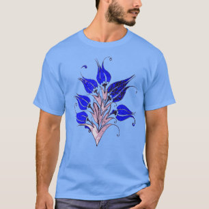T-shirt Tulipes Bleues Dans Le Style Artistique Ottoman Tu