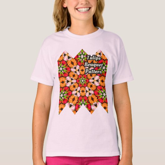 T-shirt Tulips Bouquet Motif (Devant)