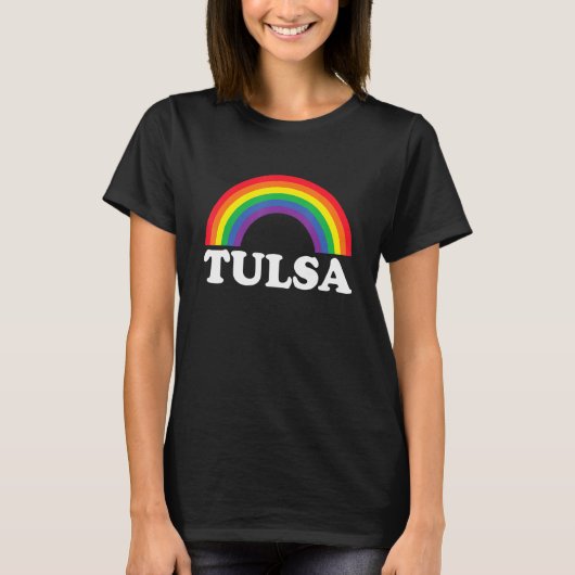 T-shirt Tulsa Rainbow LGBTQ Gay Pride Lesbians Queer (Devant)