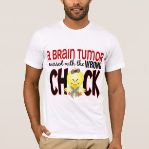 T-shirt Tumeur cérébrale salie avec le poussin faux