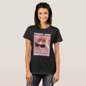 T-shirt Tummy Ache Survivant Chat drôle (Devant entier)