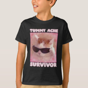 T-shirt Tummy Ache Survivant Chat drôle