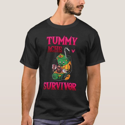 T-shirt Tummy Ache Survivante mal d'estomac (Devant)