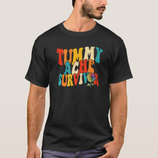 T-shirt Tummy Ache Survivor Femmes Stomachache Girls Sun F