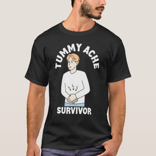 T-shirt Tummy Ache Survivor Men Women Stomachache IBS (Devant)
