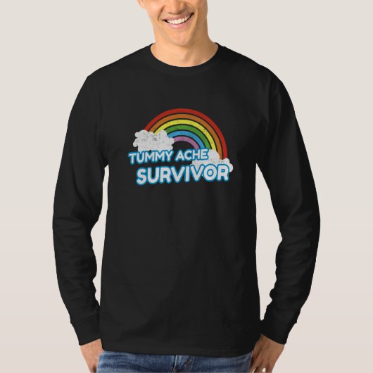T-shirt Tummy Ache Survivor Stomach Ache IBS Rainbow (Devant)
