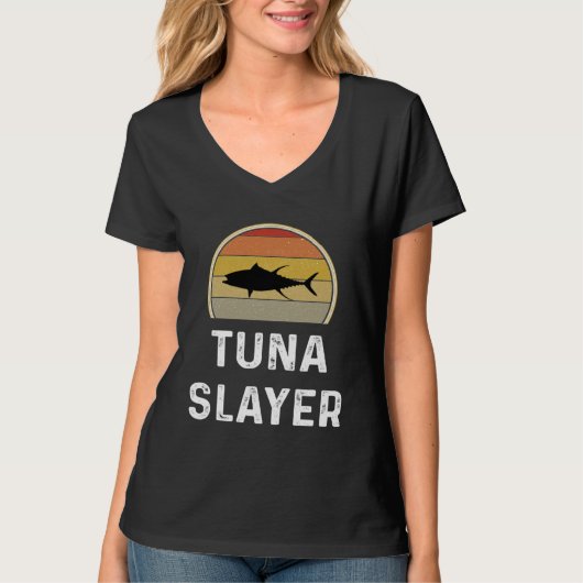 T-shirt Tuna Slayer Fishing Fisherman Retro Fish (Devant)