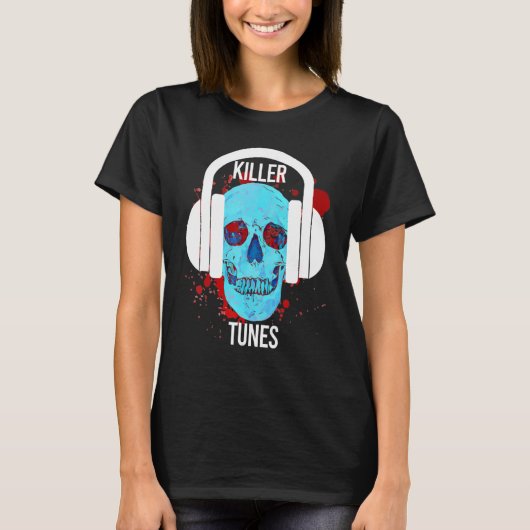 T-shirt Tunes Killer Halloween Sculy Sculk - Casque de mus (Devant)