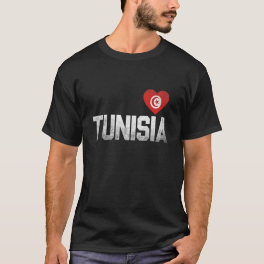 T-shirt Tunisia Flag Heart Tunisia Lover (Devant)