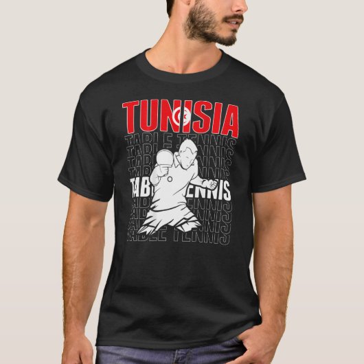 T-shirt Tunisia Table Tennis  Support Tunisia Ping Pong Te (Devant)