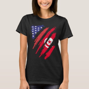 T-shirt Tunisie American Gros Drapeau USA Patriot Heritage