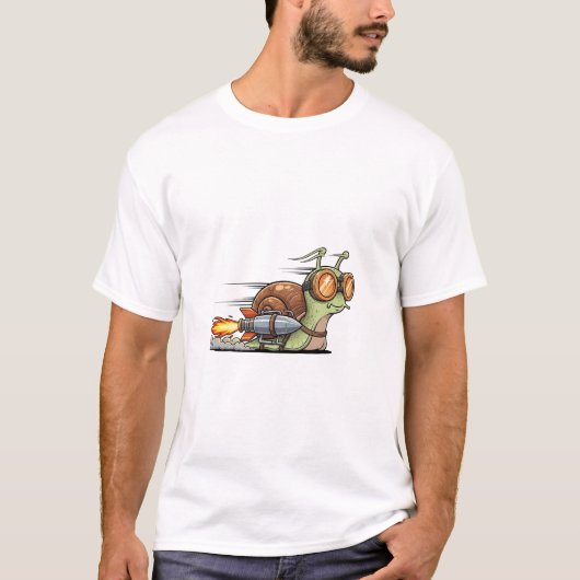 T-shirt Turbo-Charged Snail Racer with Rocket Booster (Devant)
