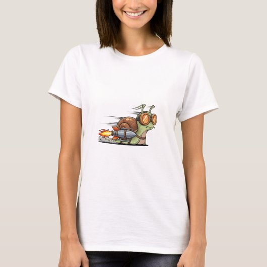 T-shirt Turbo-Charged Snail Racer with Rocket Booster (Devant)