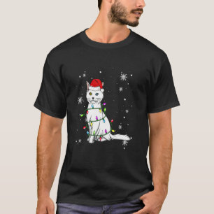 T-shirt Turc Angora Chat Feux de Noël Chat de Noël